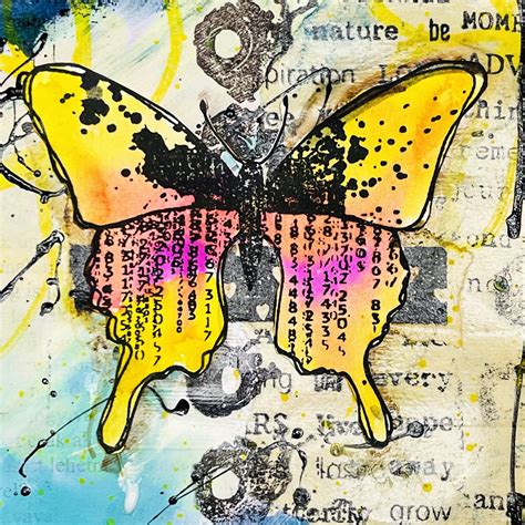 Art Journal Page With Grungy Butterflies Mix It Up And Tim Holtz