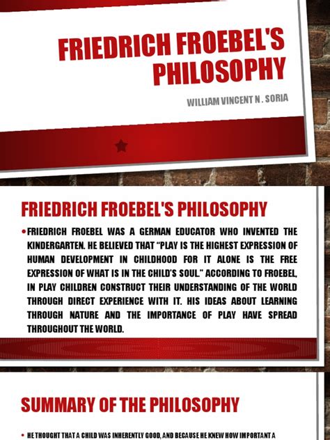 Friedrich Froebel's Philosophy | Download Free PDF | Idea | Cognitive ...