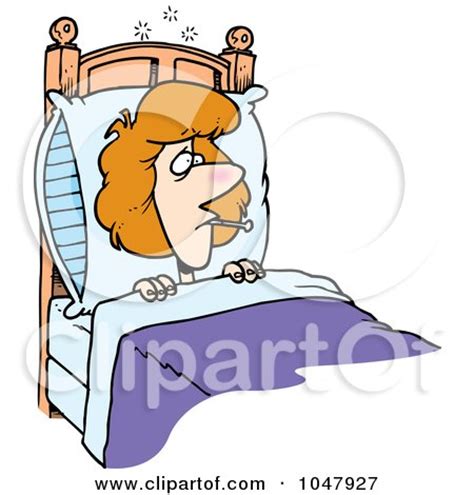 Cartoon Sick Woman In Bed Posters, Art Prints by - Interior Wall Decor #1047927