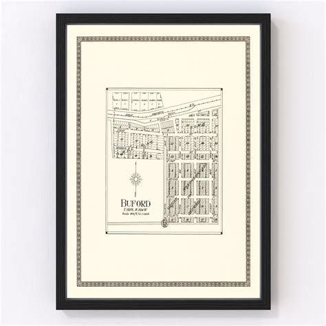 Vintage Map of Buford, North Dakota 1937 by Ted's Vintage Art – Teds