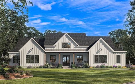 Plan Hz Expanded Bed Modern Farmhouse With A Game Room And A