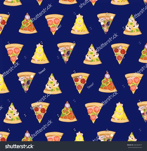 Pizza Slices Illustrations Icons Pizzeria Wallpaper Stock Vector