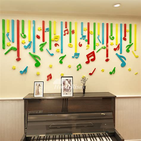 3D Wall Stickers Music Vinyl Home Decor For Kids Art Nursery School ...