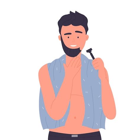 Premium Vector Man Shaving His Face