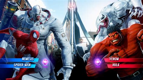 Nemesis Spiderman Vs Venom Red Hulk Very Hard Marvel Vs Capcom