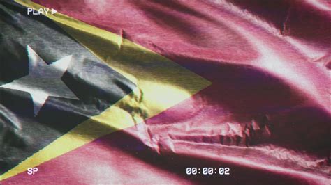 Vhs Video Casette Record East Timor Flag Waving On The Wind Glitch