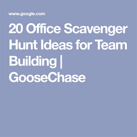 20 Office Scavenger Hunt Ideas for Team Building | GooseChase in 2024 ...