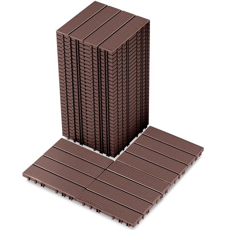 Sq Ft Plastic Interlocking Deck Tiles Pack Patio Deck Tiles