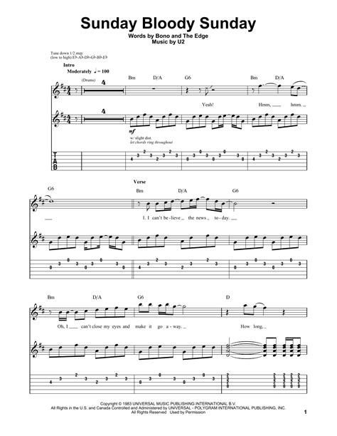 Sunday Bloody Sunday Chords - Sheet and Chords Collection