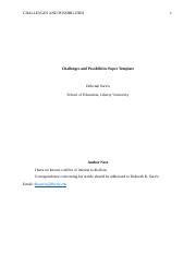 Challenges And Possibilities Paper 730 Docx CHALLENGES AND