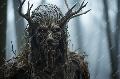 Premium Ai Image Wendigo Inspired Horror Character