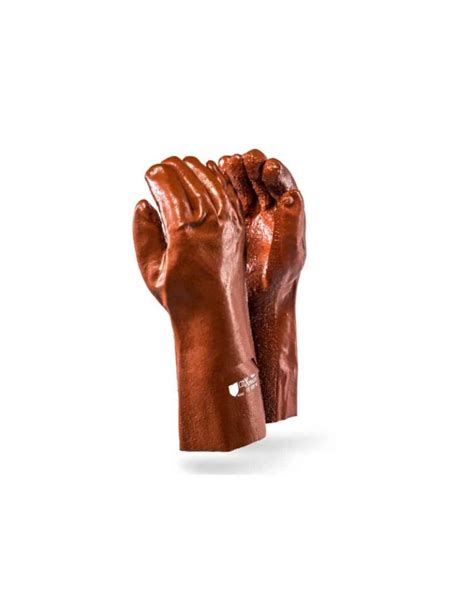 Pioneer Gorgon Brown Heavy Duty Pvc Glove Open Cuff 35cm Zdi Safety