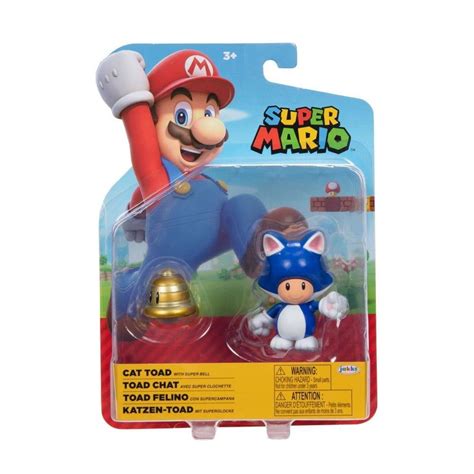 Figura Jakks Pacifc Super Mario Cat Toad con Súper Campana 4 Pulgadas