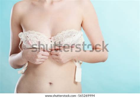 Bosom Concept Slim Attractive Naked Woman Stock Photo