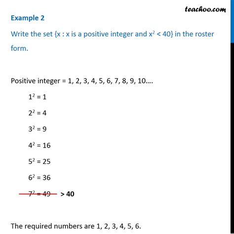 Example 2 Write X X Is A Positive Integer And X2