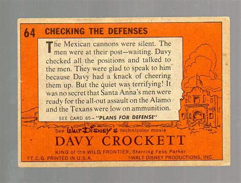 Davy Crockett Card 64 TOPPS 1956 Orange Back Gray Center EBay