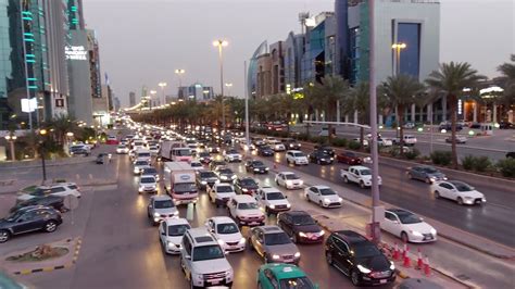 Traffic Rush Hour In Riyadh City Saudi Arabia Youtube