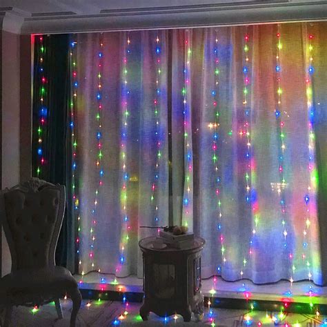 Window Curtain Lights String 300 Led 8 Lighting Modes Fairy Copper