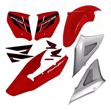 Kit Carenagem Paralama Aba Cbx250 Twister Vermelha 2008 Parcelamento