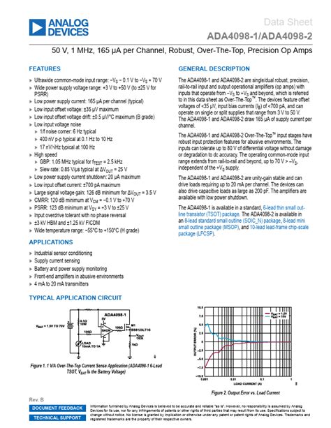 Ada4098 2 Analog Devices Amps Hoja De Datos Ficha Técnica