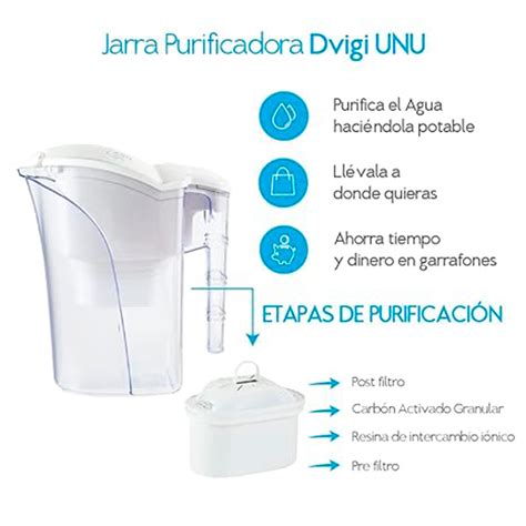 Jarra Purificadora de Agua Dvigi 1 2 Litros Carbón Activado SAECO