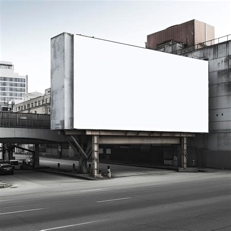 Una Valla Publicitaria Al Costado De La Carretera Es Blanca Foto Premium