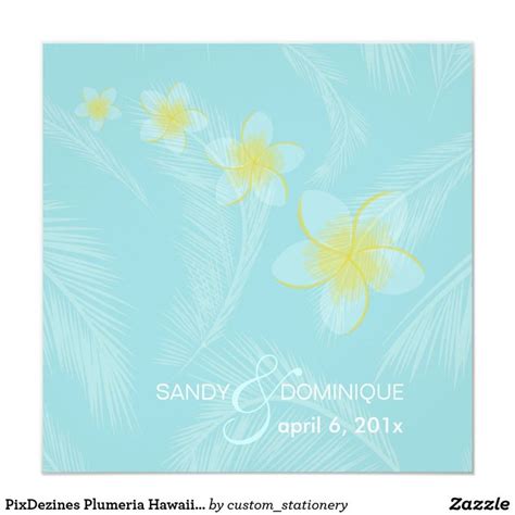 PixDezines Plumeria Hawaiian Islands DIY Color Invitation Tropical