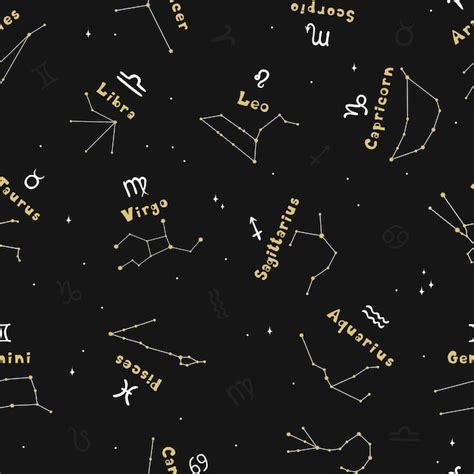 Constellations Et Signes Du Zodiaque Dessin S La Main Doodle Motif