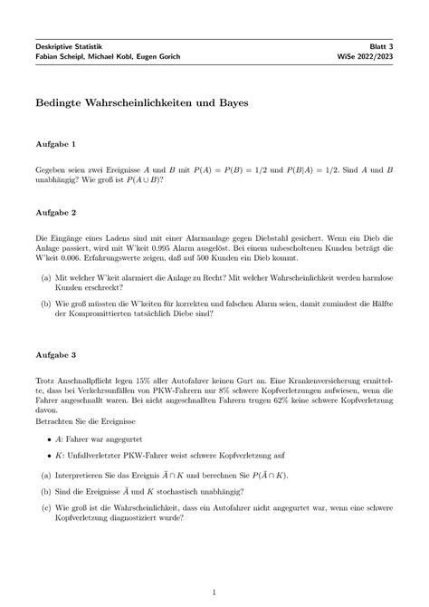 03 Scheipl Deskriptive Statistik Blatt 3 Fabian Scheipl Michael