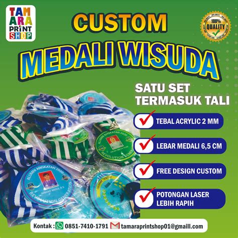 Jual MEDALI CUSTOM MEDALI WISUDA MEDALI GRADUATION MEDALI AKRILIK