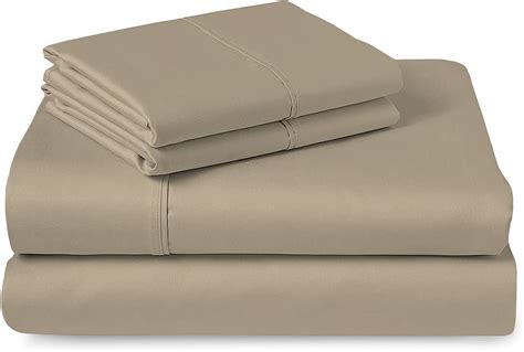 Pizuna 400 Thread Count Cotton King Sheets Set Simply Taupe 100 Long Staple Pure Cotton Soft