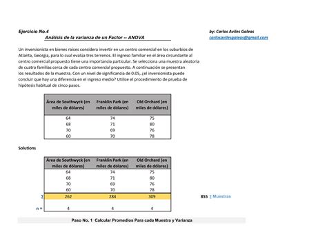 Ejercicio An Lisis De La Varianza De Un Factor Anova Ppt