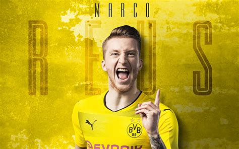 Borussia Dortmund Marco Reus Art Face Portrait Yellow Background German Footballer Hd