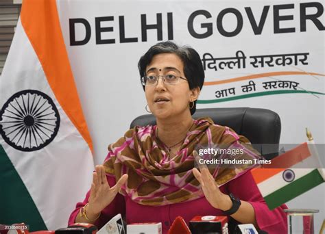 Aap Leader Atishi Marlena Addresses A Press Conference Related To