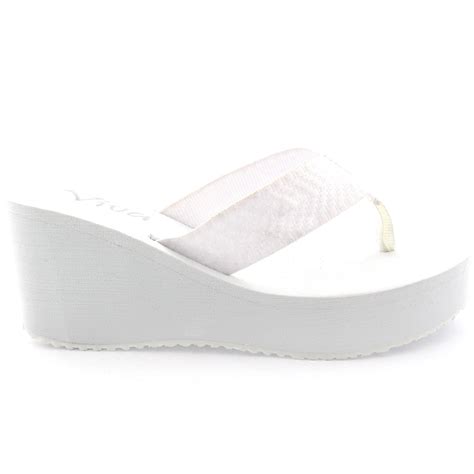 Womens Platform Wedge Heel Thong Strap Summer Holiday Flip Flops Sandals Uk 3 9 Ebay