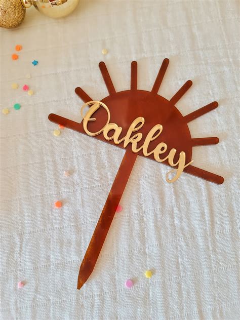 Personalized Sun Cake Topper Acrylic Cake Topper First Etsy