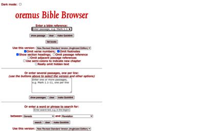 Bible.oremus.org website. Oremus Bible Browser.