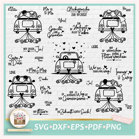 Plotterdatei Hochzeitsauto In Svg Png Dxf Pdf Und Eps