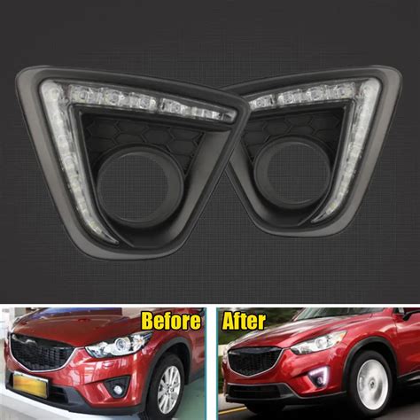 2x DRL White LED Light Daytime Running Lights Fog Lamp Exterior Fit For