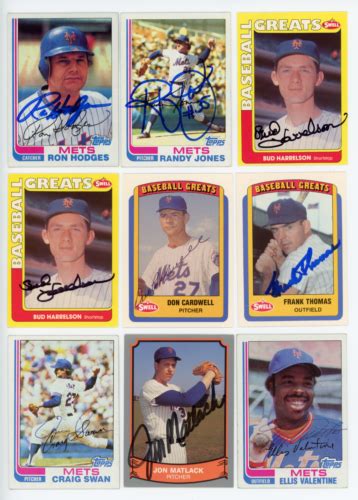 Lot Of New York Mets Signed Cards Pacific Swell Topps Bud