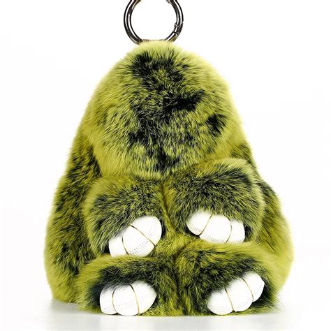 Real Fur Rabbit Keychain Fashion Key Ring Cm Rex Rabbit Furs Bunny