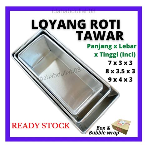 Loyang Roti Tawar Loyang Bread Loaf Pan Loyang Panjang Aluminium Bread