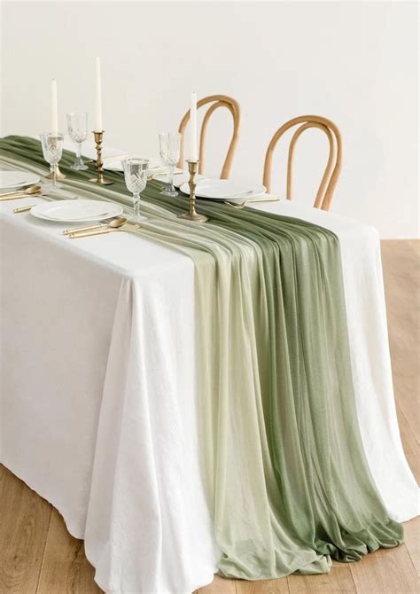 Sage Green Boho Wedding Cheesecloth Table Runners Wedding Arch Tape