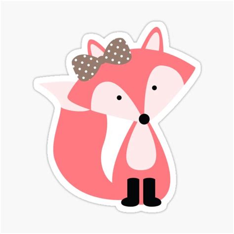 Girly Pink Fox Sticker By Heartlocked Redbubble