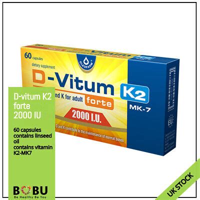 D VITUM Vitamin D3 FORTE 2000 IU K2 MK 7 60 Capsules ORIGINAL OLEOFARM