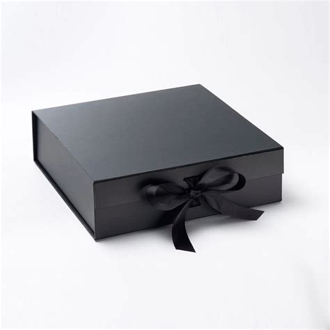 Large Black Laminated Magnetic Gift Box With Changeable Ribbon Per