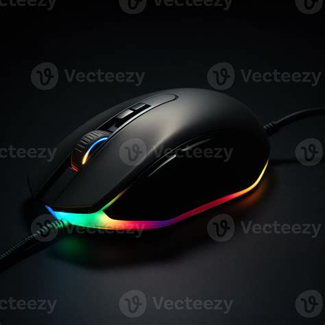 gaming black mouse rgb on black background 23141371 Stock Photo at Vecteezy