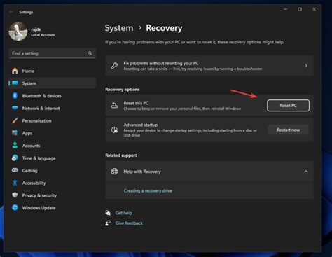 reset windows  steps  restore pc  factory settings
