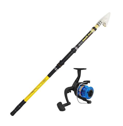 Kit Vara De Pesca Telesc Pica M Praia Alto Mar Molinete Gm