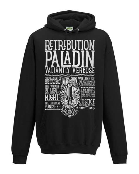 World Of Warcraft Wow Inspired Hoodie Retribution Paladin Edition Unisex Mens Ladies